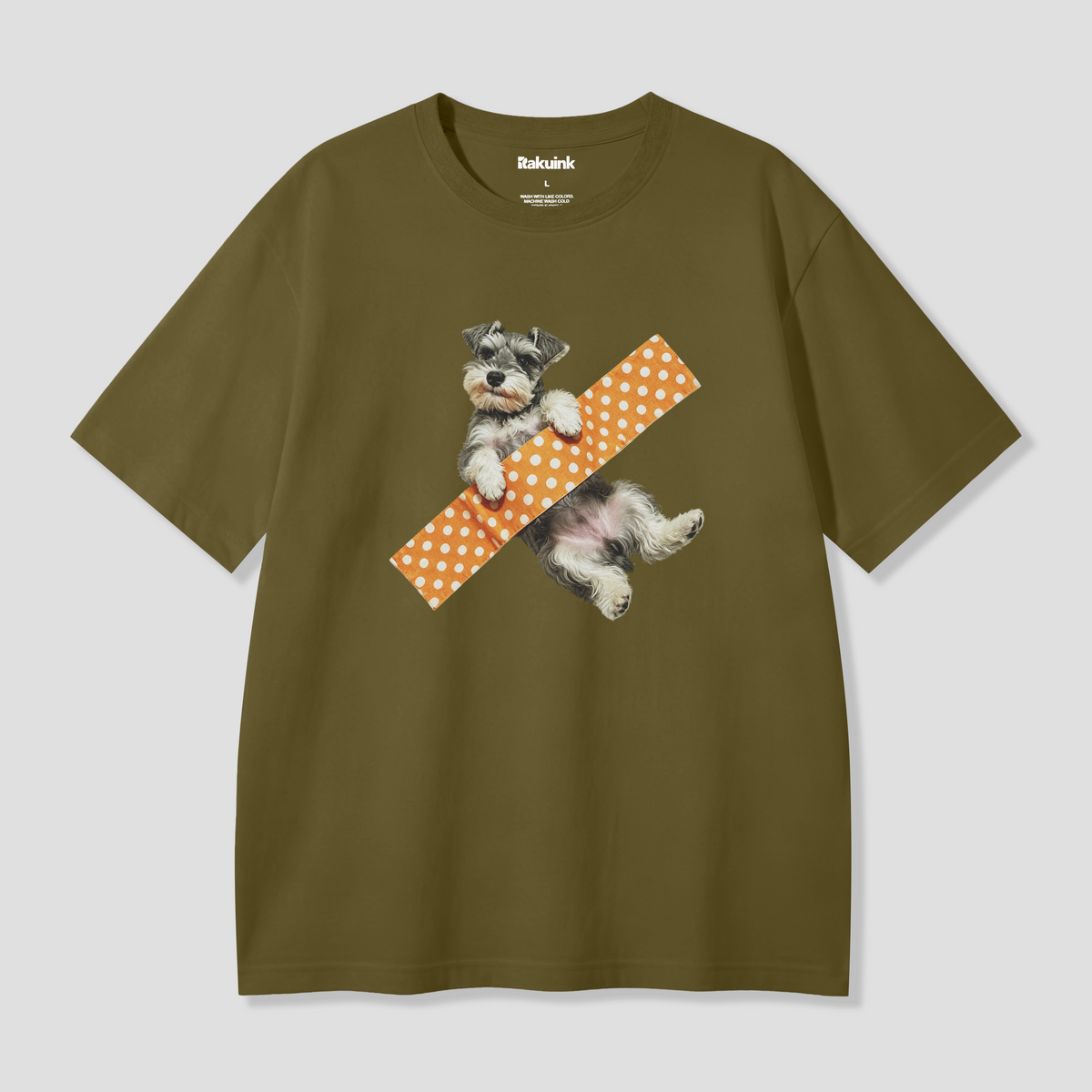 Rakuink official 膠帶雪納瑞圖案T恤 Tape Schnauzer Graphic T-Shirt