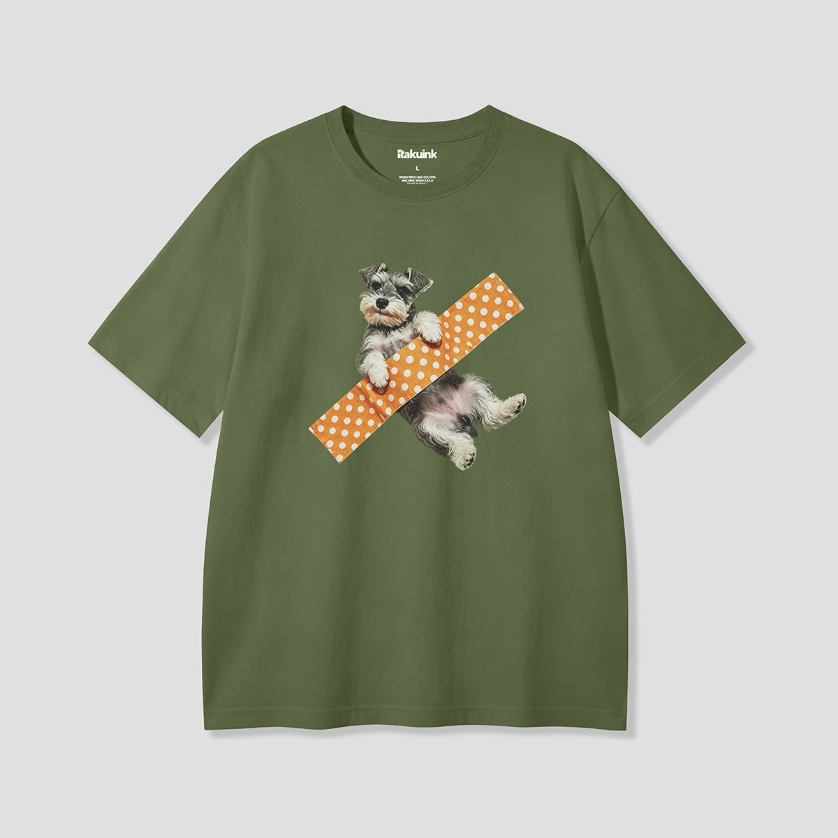 Rakuink official 膠帶雪納瑞圖案T恤 Tape Schnauzer Graphic T-Shirt